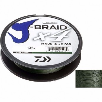 Шнур DAIWA J-Braid X4 0,19мм 135м Dark green Шнур DAIWA J-Braid X4 0,19мм 135м Dark green