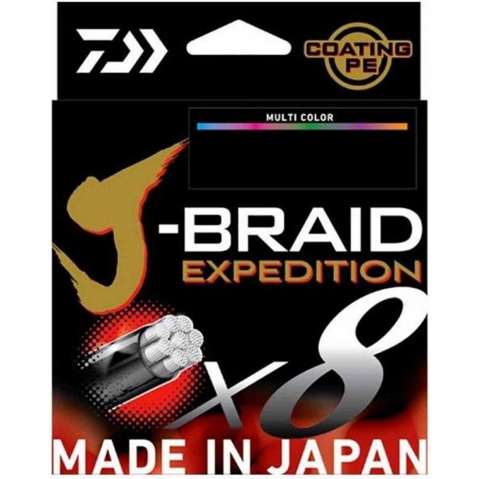 Леска DAIWA J-BRAID EXPEDITION×8E 0.13mm-300m MULTI COLOR 12552-113